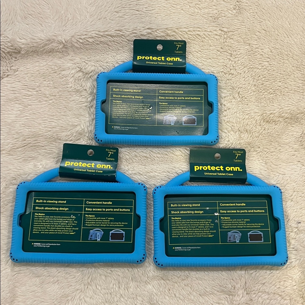 NEW lot of 3 Universal 7" Tablet Case blue